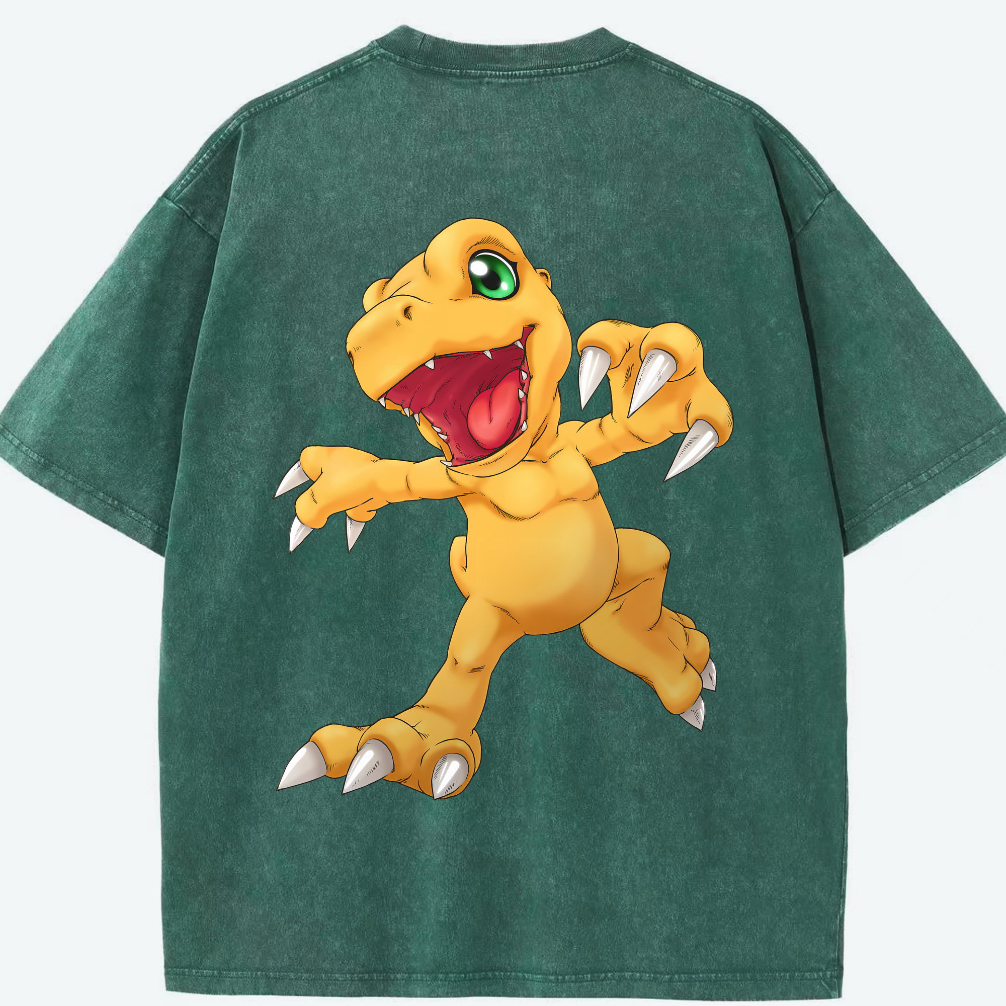 （画像用） Digimon デジタルモンスター/デジモン 綿100% ヴィンテージ風 半袖Tシャツ（背面プリント）